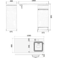 Напольная тумба с правой раковиной под стиральную машину ORANGE OPTIMA c корзиной OPK-40TUW+RAR
