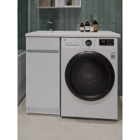 Напольная тумба с левой раковиной под стиральную машину ORANGE OPTIMA c корзиной OPK-40TUW+RAL