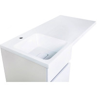 Напольная тумба с левой раковиной под стиральную машину ORANGE OPTIMA c корзиной OPK-40TUW+RAL