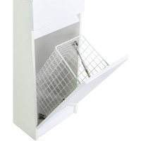 Напольная тумба с левой раковиной под стиральную машину ORANGE OPTIMA c корзиной OPK-40TUW+RAL