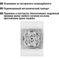 Двойная розетка с защитной шторкой, белая 2П 10А 250В TDM ELECTRIC Лама SQ1815-0012