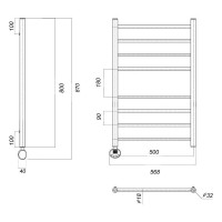 Электрический полотенцесушитель Domoterm Медея П8 500x800 EL