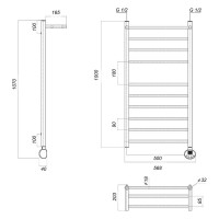 Электрический полотенцесушитель Domoterm Медея сп П10 500x1000 EL