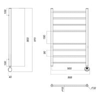 Электрический полотенцесушитель Domoterm Медея П8 500x800 ER