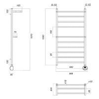 Электрический полотенцесушитель Domoterm Медея сп2 П10 500x1000 ER