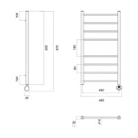 Электрический полотенцесушитель Domoterm Куба П8 400х800 ER