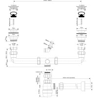 Сифон McAlpine двойной, с носиком d40 с трубкой MRSK5