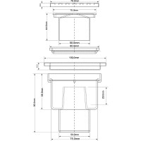 Трап McAlpine пластиковый, D50-10x10 прямой (решетка нерж.) MRFG4V
