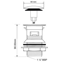Донный клапан McAlpine с переливом, кнопка CW60-CB