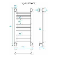 Полотенцесушитель ENERGY ERGO2 P 1050x400 УТ-УТ-01051