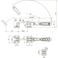 Натяжная защелка KUKAMET чёрная, усилие 180 кг B411-2