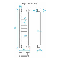 Полотенцесушитель ENERGY ERGO2 P 850x200 УТ-УТ-01047