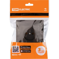 Розетка TDM ELECTRIC 2П 10А 250В графит Лама SQ1815-0622