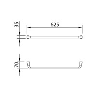 Полотенцедержатель CLEVER ELEGANCE 62,5 см, хром 99456