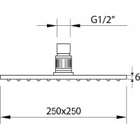 Верхний душ CLEVER SLIM INOX AIR 250x250 99692