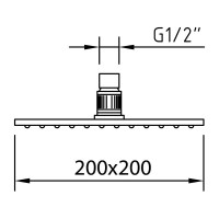 Верхний душ CLEVER SLIM INOX AIR 200х200 99600