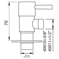 Угловой вентиль CLEVER DESIGN 1/2" х 3/8" 40010