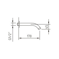 Излив для ванны CLEVER MIKURA 170 мм 97368