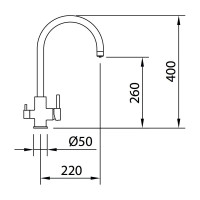 Комбинированный смеситель для кухни CLEVER OSMOSIS ROUND с выходом для питьевой воды 60150