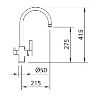 Комбинированный смеситель для кухни CLEVER SQUARE с выходом для питьевой воды 60151