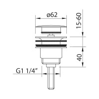 Донный клапан CLEVER QUICK-CLAC LEO 1-1/4" матовый черный 60702