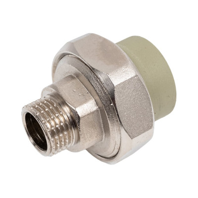 Муфта комбинированная разъемная TEBO PPR, 25x1/2 НР, серый 016020917