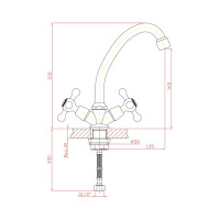 Смеситель для кухни Zollen Bamberg высокий излив BA75620232 443396