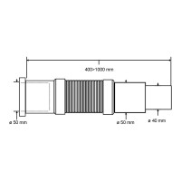 Гофра McAlpine 1,0м ф50(раструбное соединение)-50x40 MRMF3P