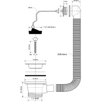 Перелив с круглым сливом McAlpine ф40- 70 нерж. решетка OF2-70