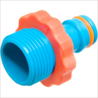 Штуцер под коннектор для садового шланга с внешней резьбой 3/4", пластик/резина MPF ДС.071500.ИМ