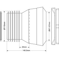 Фановая труба McAlpine прямая, 140 мм MRWC-MAC1