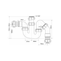 Сифон McAlpine без выпуска ф-40-40 P/S-образный с тремя выходами 5395