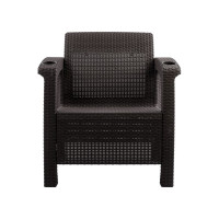 Набор из 2-х кресел WORKY ротанг, 73x70x79 см, мокко, с черными подушками ARD257930