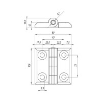 Универсальная шарнирная петля EMES накладнаям PM100X80