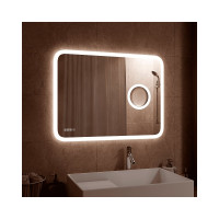 Зеркало CONTINENT БЛИСС (Bliss Led) 800x600 линза, часы ЗЛП429