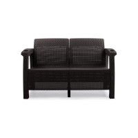 Диван WORKY ротанг, 2-х местный, 127x70x79 см, мокко, с серыми подушками ARD257813