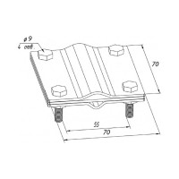 Зажим крестообразный Protectpro стержень (16мм) — полоса/пруток, нержавеющая сталь 3502