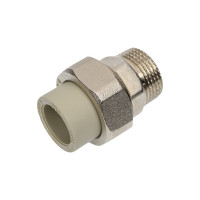 Муфта комбинированная разъемная TEBO PPR, 20x3/4 НР, серый 016020903