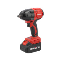 Гайковёрт ударный бесщёточный YATO 18В 850N, два аккумулятора 4AH и зарядное устройство YT-8277935