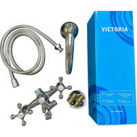 Смеситель двухрычажный Victoria керамическая кран-букса, 1/2" CROSS-5