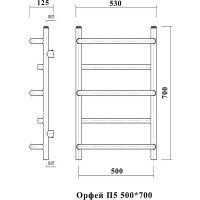 Водяной полотенцесушитель Domoterm Орфей П5 500х700