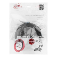Кабель DVI-D Cablexpert single link, экранировка, ферритовые кольца, 1.8м, пакет, черный CC-DVI-BK-6 19M/19M