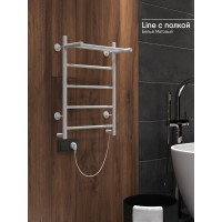 Полотенцесушитель INDIGO Line electro с полкой 60/50 (скр.монтаж, унив.подкл.R/L, белый матовый) LСLE60-50WMPR