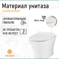 Подвесной унитаз Orange C01-100w безободковый, с микролифтом, белый