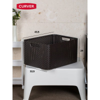 Корзина CURVER RATTAN STYLE BOX L тёмно-коричневая 03616-210