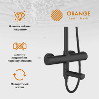 Душевая система Orange черного цвета, c термостатом в комплекте T02S3-911b