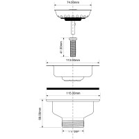Выпуск для сифона McAlpine ф40-113мм цвет-.ярко белый h=70мм MRSKW7-WH