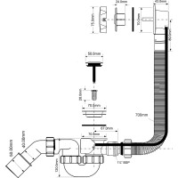 Полуавтомат McAlpine пластиковый с коленом (Lтросика=700мм) (цвет-хром) MRB2CB1-PB