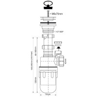 Сифон McAlpine 40 универсальный, с вентиляционным клапаном MRSK13V
