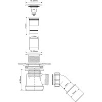 Трап для поддона McAlpine (выпуск 70мм) 50/60-11/2, h=92мм, с трубкой 40/50(тип кнопка) цвет-белый MRS2CL-WH